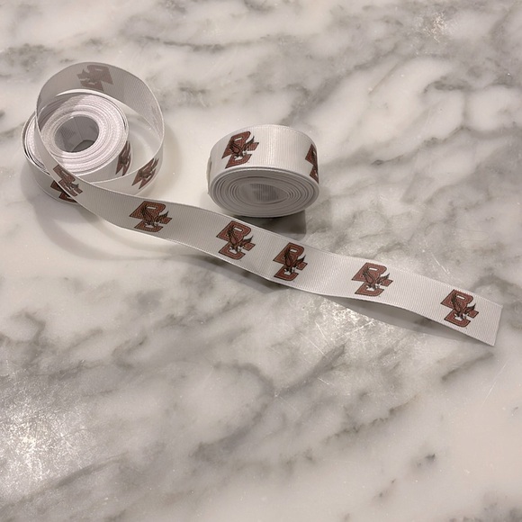 Savy Ribbons Other - White Boston College Eagles Grosgrain Ribbon, 2 rolls, each 7/8” x 14 feet